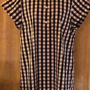 J. Crew bk/wt plaid cotton dress